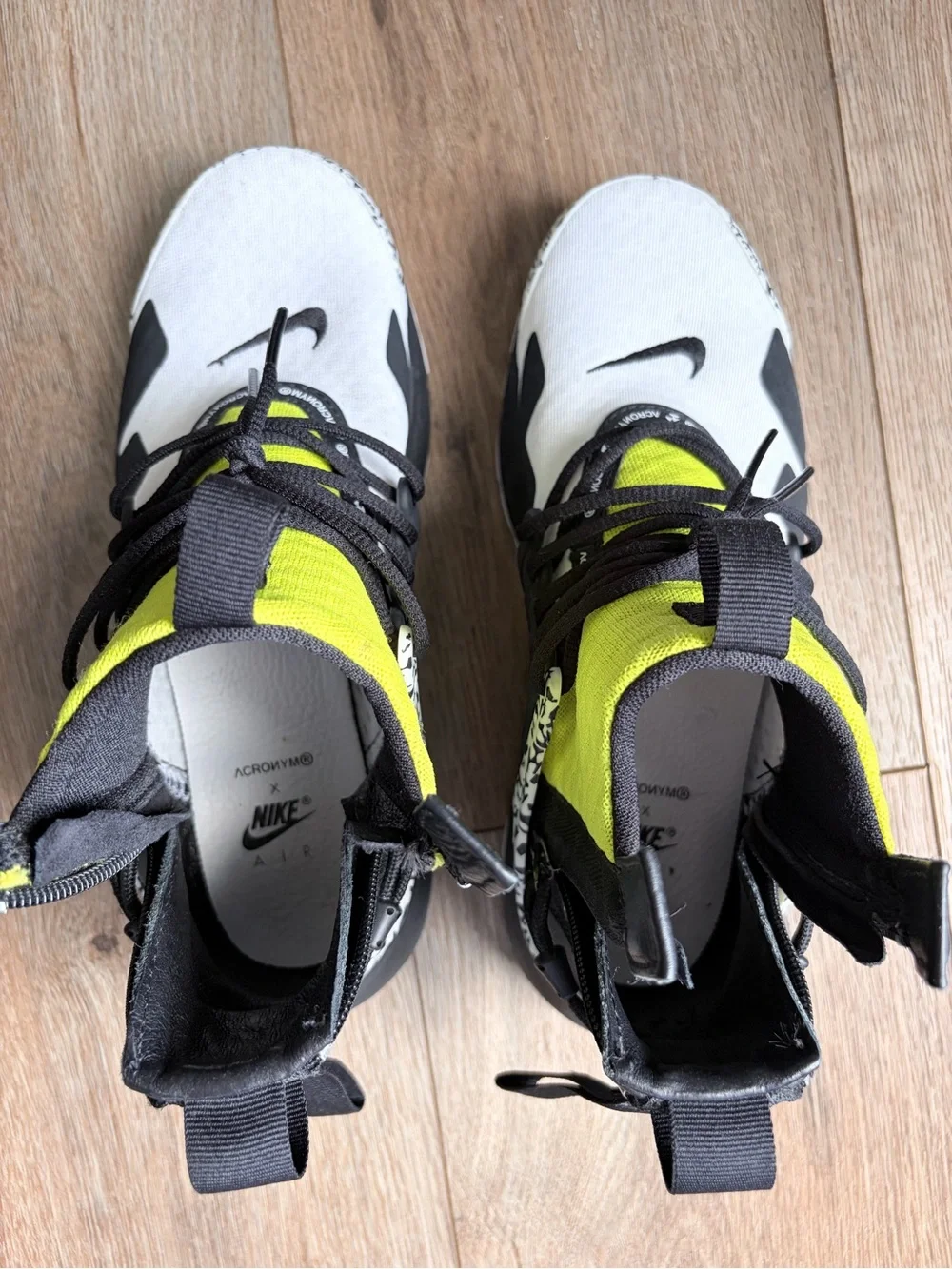 Nike Women’s High-Top Sneakers in Neon Yellow, Black, White